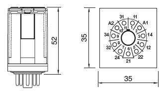 Releco C2 C3 tekening afmeting