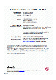 Zander Aachen UL certifikaat